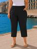 Picture of CURVY GIRL STRETCH ELASTICATED WAIST THREE QUARTER CAPRI